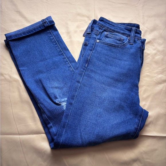 Kendall & Kylie Dark Blue Ripped Skinny Jeans - Picture 2 of 5